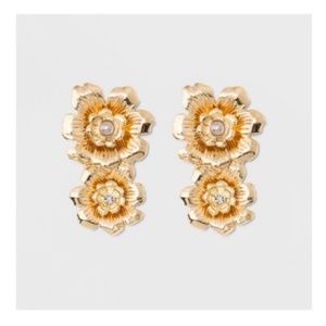 Sugarfix by BaubleBar Gold Flower Earrings NWT